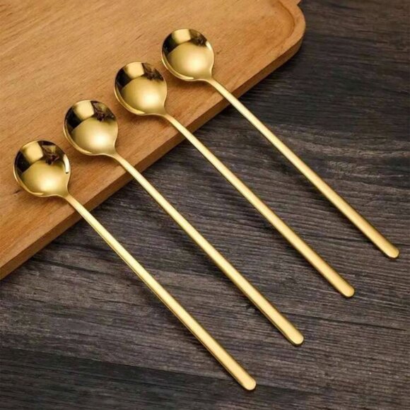 Gold Coffee Spoon - (Set of 8) - Picture 1 of 3